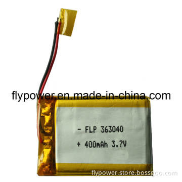 3.7V 400mAh Lithium Ion Polymer Battery Pack (1S1P of FLP-363040)